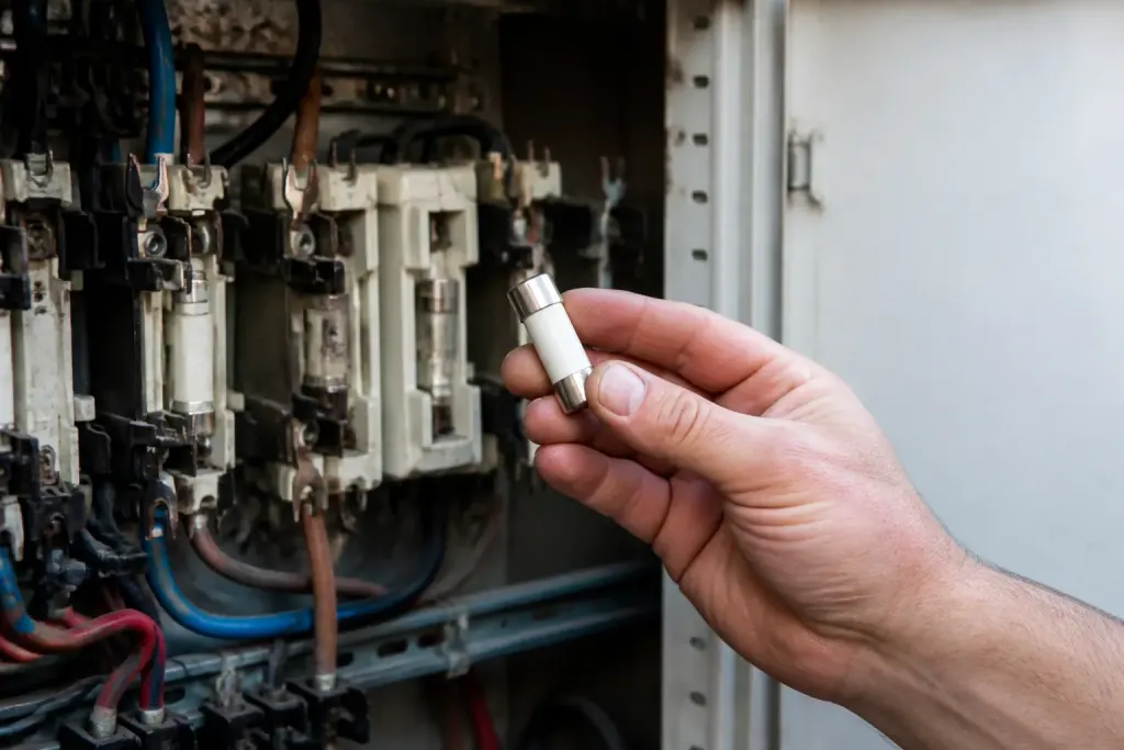 Fusible neuf pose dans un tableau electrique ouvert